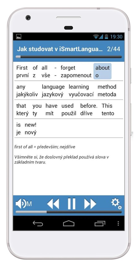Angličtina PREMIUM na smartphonu s Androidem - věta